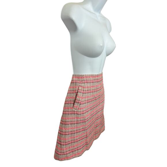 Halogen Pink Tweed Skirt Sz 8 Short Lined Front Pockets Career Wear Coquette - Picture 4 of 8